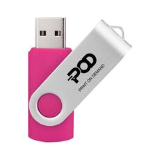 POD Colorful Metal Rotating USB 2.0 Flash Drive Stampa su richiesta, Memoria: 128 GB (Rosa rossa)