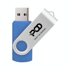 POD Colorful Metal Rotating USB 2.0 Flash Drive Stampa su richiesta, Memoria: 128 GB (blu)