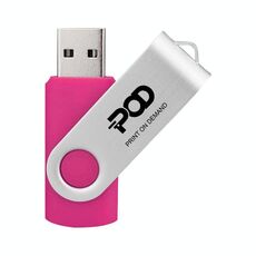 POD Colorful Metal Rotating USB 2.0 Flash Drive Stampa su richiesta, Memoria: 256 GB (Rosa rossa)