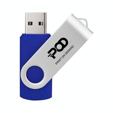 POD Colorful Metal Rotating USB 2.0 Flash Drive Stampa su richiesta, Memoria: 256 GB (blu scuro)