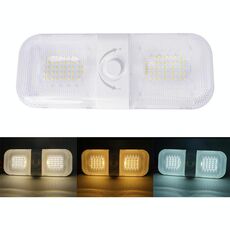 Luce per camper 12-24 V 120 LED Pulsante rotante a 3 temperature di colore Luce da tetto dimmerabile FC01