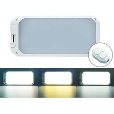 Luce per camper da 12-30 V, 198 LED, luce da tetto dimmerabile a 3 temperature di colore, colore: luce bianca gialla con telecomando