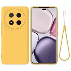 Per Honor Magic7 Lite Custodia antiurto in silicone liquido Pure Color (giallo)