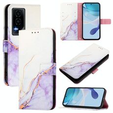 Custodia in pelle con motivo marmo per Honor GT PT003 (bianco viola)