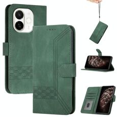 Per Tecno Spark 30C 5G / Pop 9 5G Custodia in pelle con effetto pelle cubica Flip (verde)