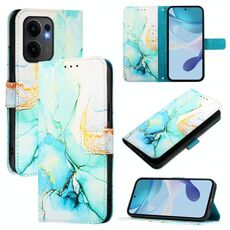 Per OPPO Reno13 F 5G Global PT003 Custodia in pelle con motivo in marmo (verde)