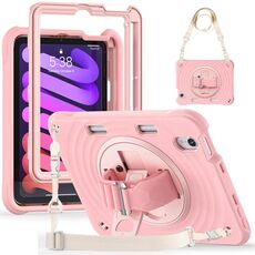 Per iPad mini 2024 / mini 6 Custodia per tablet PC ibrida in silicone con supporto rotante (rosa)