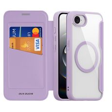 Per iPhone 16e DUX DUCIS Skin X Pro Series MagSafe Ring Holder Custodia in pelle per telefono (viola)