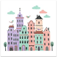 Stampa su tela decorativa con stampa a getto d'inchiostro EPSON 320g senza cornice, castello, su richiesta, dimensioni: 70x70cm