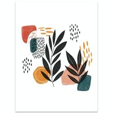 Stampa su tela decorativa con stampa a getto d'inchiostro EPSON 320g senza cornice, foglie astratte, su richiesta, dimensioni: 13x18 cm