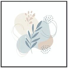 Dipinto decorativo di foglie fresche con cornice PS, stampa su richiesta, dimensioni: 60x60 cm