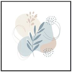 Dipinto decorativo di foglie fresche con cornice PS, stampa su richiesta, dimensioni: 90x90 cm