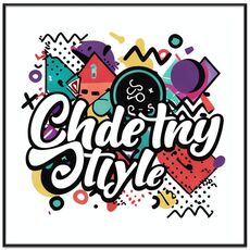 Dipinto decorativo graffiti con cornice PS stampabile su richiesta, dimensioni: 70x70 cm