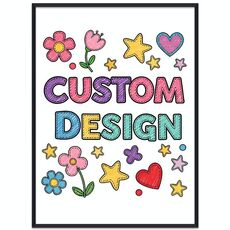 Disegno di bambino dipinto decorativo con cornice PS stampa su richiesta, dimensioni: 15x20 cm