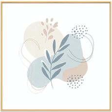 Dipinto decorativo di foglie fresche con cornice in lega di alluminio, stampa su richiesta, dimensioni: 60x60 cm