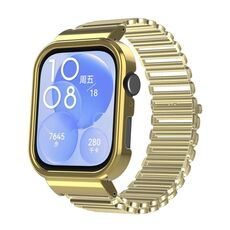 Per Huawei Watch Fit3 Cinturino per orologio con struttura in metallo a catena cava (oro)