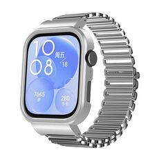 Per Huawei Watch Fit3 Cinturino per orologio con struttura in metallo a catena cava (argento)