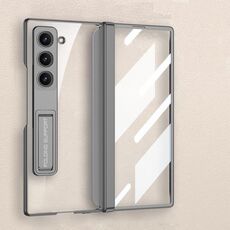 Per Samsung Galaxy Z Fold6 GKK Custodia per telefono con cerniera Phantom magnetica integrata con supporto (argento)