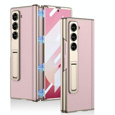 Per Samsung Galaxy Z Fold6 GKK Custodia per telefono con cerniera in pelle Phantom magnetica integrata con supporto (rosa)