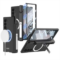 Per Samsung Galaxy Z Fold6 GKK Custodia pieghevole MagSafe integrata per telefono con custodia per penna, penna non inclusa (nero)