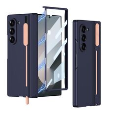 Per Samsung Galaxy Z Fold6 GKK Custodia per telefono con cerniera pieghevole magnetica integrata con slot per penna (blu)