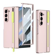 Per Samsung Galaxy Z Fold6 GKK Custodia per telefono con cerniera pieghevole magnetica integrata e slot per penna (rosa)