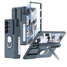 Per Samsung Galaxy Z Fold6 GKK Custodia per telefono cellulare con guscio corazzato pieghevole integrato per PC con scatola per penna (verde)