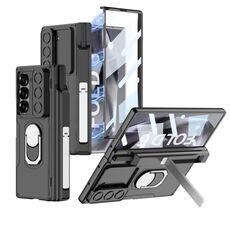 Per Samsung Galaxy Z Fold6 GKK Custodia per telefono cellulare con guscio corazzato pieghevole integrato per PC con scatola per penna (nero)