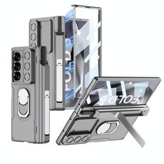 Per Samsung Galaxy Z Fold6 GKK Custodia per telefono PC con guscio corazzato pieghevole integrato con scatola per penna (grigio montagna)