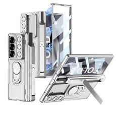 Per Samsung Galaxy Z Fold6 GKK Custodia per telefono cellulare con guscio corazzato pieghevole integrato per PC con scatola per penna (argento)