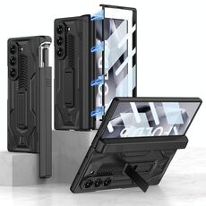 Per Samsung Galaxy Z Fold6 GKK Custodia per telefono con armatura scorrevole pieghevole integrata Camshield con custodia per penna (nero)