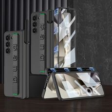 Per Samsung Galaxy Z Fold6 GKK Custodia per telefono con cerniera pieghevole magnetica integrata con cinturino da polso e portapenne (nero)
