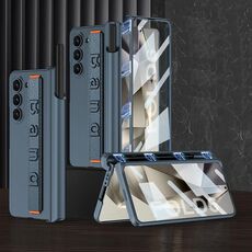 Per Samsung Galaxy Z Fold6 GKK Custodia per telefono con cerniera pieghevole magnetica integrata con cinturino da polso e portapenne (verde)
