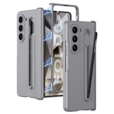 Per Samsung Galaxy Z Fold6 GKK Custodia magnetica integrata per telefono con slot per penna, include penna (grigio montagna)
