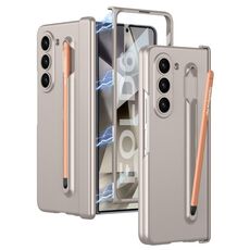 Per Samsung Galaxy Z Fold6 GKK Custodia magnetica integrata per telefono con slot per penna, penna inclusa (grigio titanio)