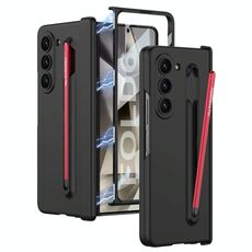 Per Samsung Galaxy Z Fold6 GKK Custodia magnetica integrata per telefono con slot per penna, penna inclusa (nero + rosso)