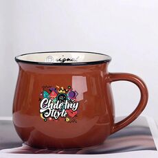 Tazza per acqua con stampa graffiti in ceramica, grande pancia, stampa su richiesta (caffè)
