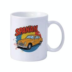 Tazza da latte in ceramica bianca semplice stampata con auto, tazza da acqua, stampa su richiesta