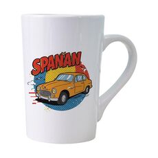 Tazza per acqua in ceramica bianca conica stampata con auto Stampa su richiesta