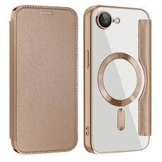 Per iPhone 16e Shield MagSafe RFID Antifurto Custodia in Pelle per Telefono (Oro Deserto)