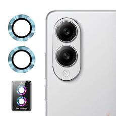 Per Samsung Galaxy S25 Edge ENKAY Hat-Prince 9H Pellicola in vetro temperato per obiettivo posteriore in lega di alluminio (azzurro chiaro)