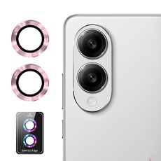 Per Samsung Galaxy S25 Edge ENKAY Hat-Prince 9H Obiettivo della fotocamera posteriore Pellicola in vetro temperato in lega di alluminio (rosa)