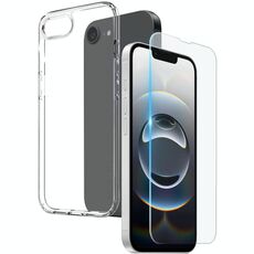 Per iPhone 16e NORTHJO 2 in 1 TPU Custodia protettiva per telefono Pellicola in vetro temperato (trasparente)
