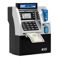 Bancomat simulato, Smart Password Card Swipe, salvadanaio per bambini (nero)