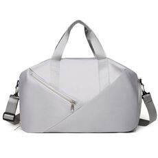Borsa da viaggio di grande capacità, separazione asciutto/bagnato, borsa da palestra, borsa a tracolla per nuoto e yoga (grigio)