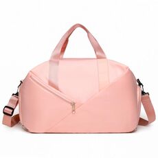 Borsa da viaggio di grande capacità, borsa da palestra, borsa da nuoto, borsa a tracolla per yoga, separazione asciutta e bagnata (rosa)