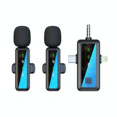 H65 3 in 1 Microfono Lavalier Wireless Microfono per Telecamera Sportiva con Cancellazione del Rumore per Trasmissione Esterna, Stile: Doppio Microfono