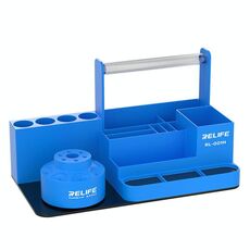 RELIFE RL-001H Organizer rotante per cellulare Strumento di riparazione Parti Cacciavite Rack di stoccaggio (blu)