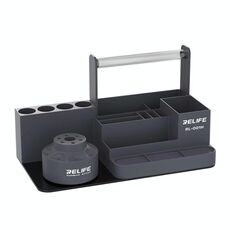 RELIFE RL-001H Organizer rotante per cellulare Strumento di riparazione Parti Cacciavite Rack di stoccaggio (grigio)