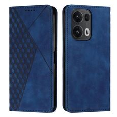 Per OPPO Reno13 Pro Custodia per telefono in pelle magnetica con effetto pelle con giunzione a diamante globale (blu)